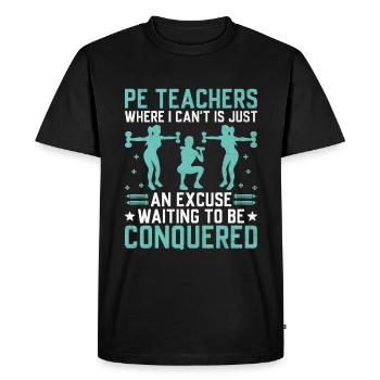 Professeur d’éducation physique Professeurs d’éducation physique École Spor - T-shirt Premium bio Homme - noir - Devant - Nico (187cm)