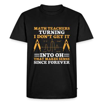 Professeur de mathématiques Professeur d’école Professeur de mathématiques drôle S - T-shirt Premium bio Homme - noir - Devant - Nico (187cm)