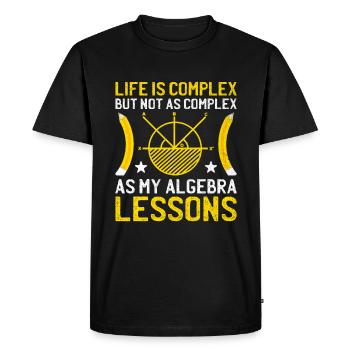 Professeur de mathématiques Professeur d’école Professeur de mathématiques drôle S - T-shirt Premium bio Homme - noir - Devant - Nico (187cm)