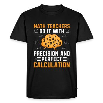 Professeur de mathématiques Professeur d’école Professeur de mathématiques drôle S - T-shirt Premium bio Homme - noir - Devant - Nico (187cm)