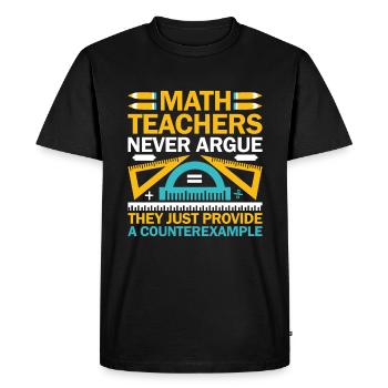 Professeur de mathématiques Professeur d’école Professeur de mathématiques drôle S - T-shirt Premium bio Homme - noir - Devant - Nico (187cm)