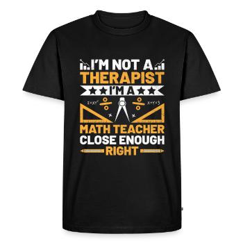 Professeur de mathématiques Professeur d’école Professeur de mathématiques drôle S - T-shirt Premium bio Homme - noir - Devant - Nico (187cm)