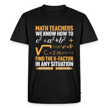 Professeur de mathématiques Professeur d’école Professeur de mathématiques drôle S - T-shirt Premium bio Homme - noir - Devant - Nico (187cm)