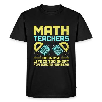 Professeur de mathématiques Professeur d’école Professeur de mathématiques drôle S - T-shirt Premium bio Homme - noir - Devant - Nico (187cm)
