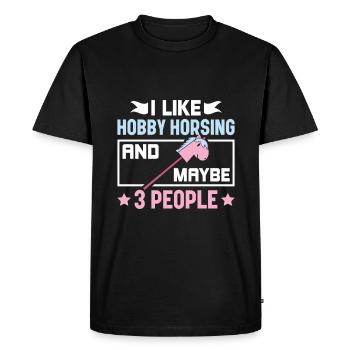J’aime Hobby Horsing & 3 People - Hobby Horse - T-shirt Premium bio Homme - noir - Devant - Nico (187cm)