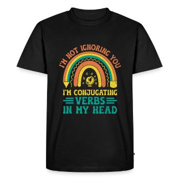 Professeur de langues étrangères École Professeurs de langues - T-shirt Premium bio Homme - noir - Devant - Nico (187cm)