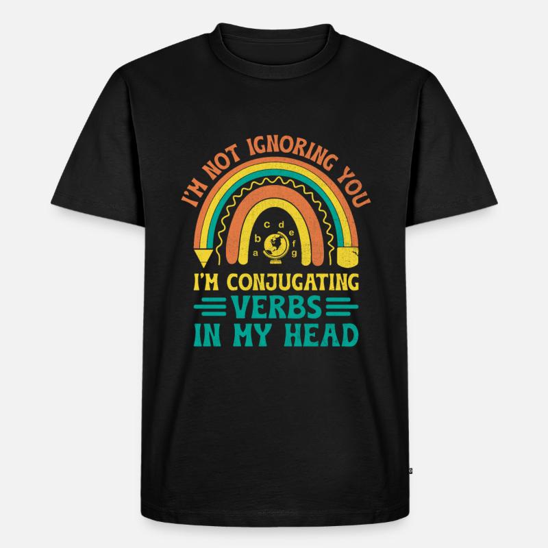 Fremdsprachenlehrer Schule Sprachlehrer - Männer Premium Bio T-Shirt - Schwarz