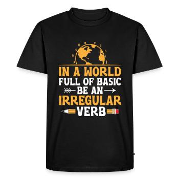 Professeur de langues étrangères École Professeurs de langues - T-shirt Premium bio Homme - noir - Devant - Nico (187cm)