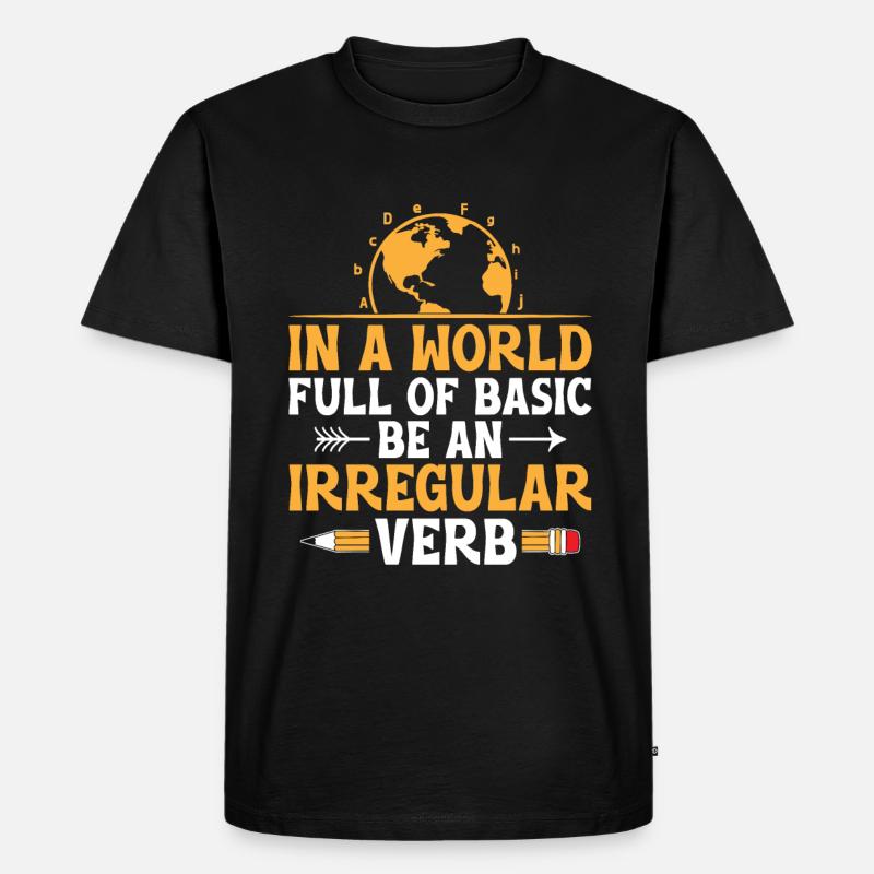 Fremdsprachenlehrer Schule Sprachlehrer - Männer Premium Bio T-Shirt - Schwarz