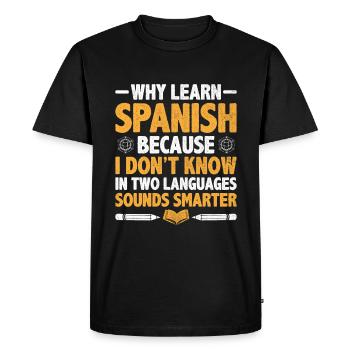 Professeur de langues étrangères École Professeurs de langues - T-shirt Premium bio Homme - noir - Devant - Nico (187cm)