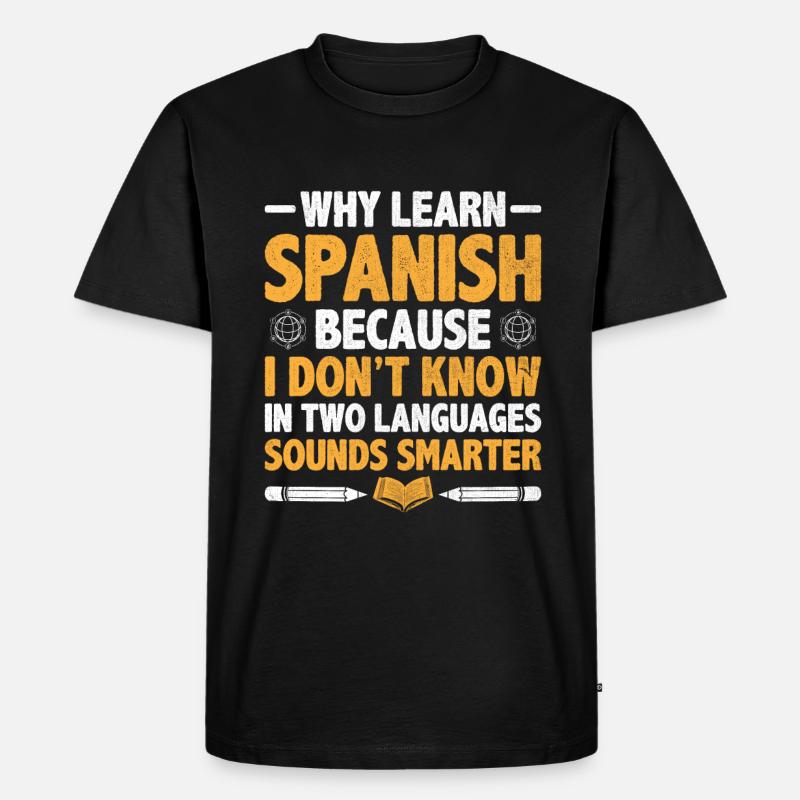 Fremdsprachenlehrer Schule Sprachlehrer - Männer Premium Bio T-Shirt - Schwarz