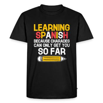 Professeur de langues étrangères École Professeurs de langues - T-shirt Premium bio Homme - noir - Devant - Nico (187cm)