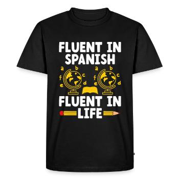 Professeur de langues étrangères École Professeurs de langues - T-shirt Premium bio Homme - noir - Devant - Nico (187cm)