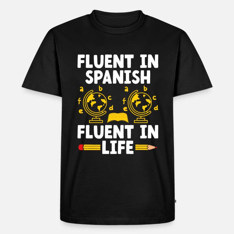 Fremdsprachenlehrer Schule Sprachlehrer - Männer Premium Bio T-Shirt - Schwarz