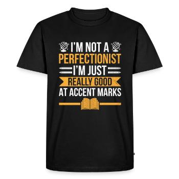 Professeur de langues étrangères École Professeurs de langues - T-shirt Premium bio Homme - noir - Devant - Nico (187cm)