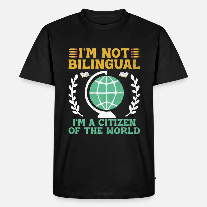 Fremdsprachenlehrer Schule Sprachlehrer - Männer Premium Bio T-Shirt - Schwarz