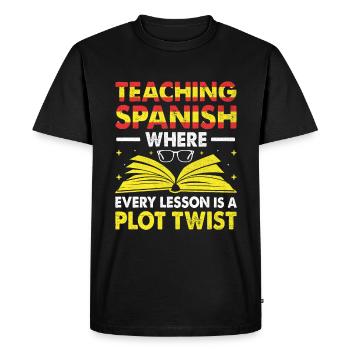 Professeur de langues étrangères École Professeurs de langues - T-shirt Premium bio Homme - noir - Devant - Nico (187cm)