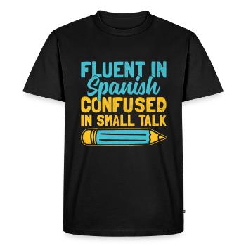 Professeur de langues étrangères École Professeurs de langues - T-shirt Premium bio Homme - noir - Devant - Nico (187cm)