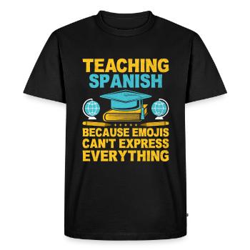 Professeur de langues étrangères École Professeurs de langues - T-shirt Premium bio Homme - noir - Devant - Nico (187cm)