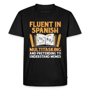 Professeur de langues étrangères École Professeurs de langues - T-shirt Premium bio Homme - noir - Devant - Nico (187cm)