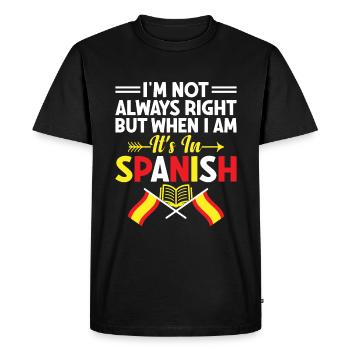Professeur de langues étrangères École Professeurs de langues - T-shirt Premium bio Homme - noir - Devant - Nico (187cm)