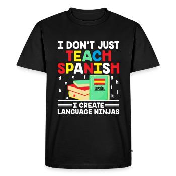 Professeur de langues étrangères École Professeurs de langues - T-shirt Premium bio Homme - noir - Devant - Nico (187cm)