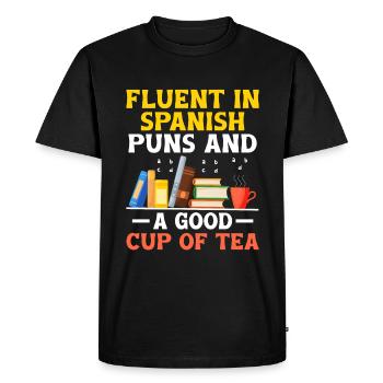 Professeur de langues étrangères École Professeurs de langues - T-shirt Premium bio Homme - noir - Devant - Nico (187cm)