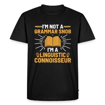 Professeur de langues étrangères École Professeurs de langues - T-shirt Premium bio Homme - noir - Devant - Nico (187cm)