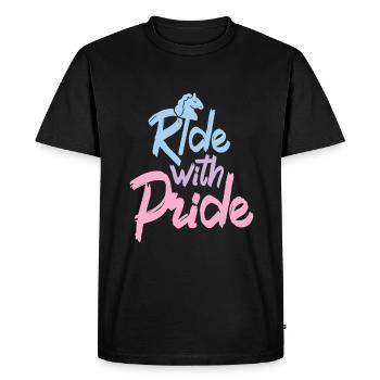 Ride with Pride - Hobby Horse Steckenpferd - T-shirt Premium bio Homme - noir - Devant - Nico (187cm)