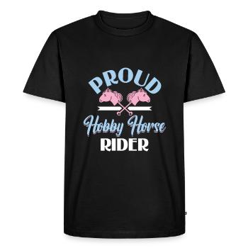 Fier cavalier de cheval de loisir - Cheval de loisir Steckenpferd - T-shirt Premium bio Homme - noir - Devant - Nico (187cm)