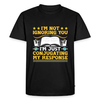 Professeur de langues étrangères École Professeurs de langues - T-shirt Premium bio Homme - noir - Devant - Nico (187cm)