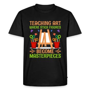 Art Teacher School Teacher Funny Art Teachers Scho - Men's Premium Organic T-Shirt - black - Front - Nico (187cm)