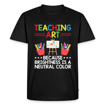 Art Teacher School Teacher Funny Art Teachers Scho - Men's Premium Organic T-Shirt - black - Front - Nico (187cm)