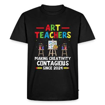 Art Teacher School Teacher Funny Art Teachers Scho - Men's Premium Organic T-Shirt - black - Front - Nico (187cm)