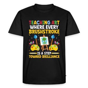 Art Teacher School Teacher Funny Art Teachers Scho - Men's Premium Organic T-Shirt - black - Front - Nico (187cm)