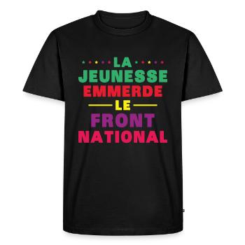 la jeunesse emmerde front national - T-shirt Premium bio Homme - noir - Devant - Nico (187cm)