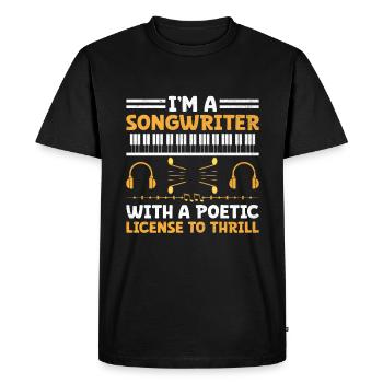 Musicien Auteur-compositeur Chanteur Musicien Musique Musique Pr - T-shirt Premium bio Homme - noir - Devant - Nico (187cm)