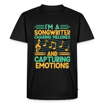 Musicien Auteur-compositeur Chanteur Musicien Musique Musique Pr - T-shirt Premium bio Homme - noir - Devant - Nico (187cm)