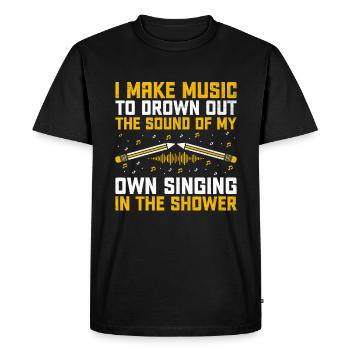 Musicien Auteur-compositeur Chanteur Musicien Musique Musique Pr - T-shirt Premium bio Homme - noir - Devant - Nico (187cm)