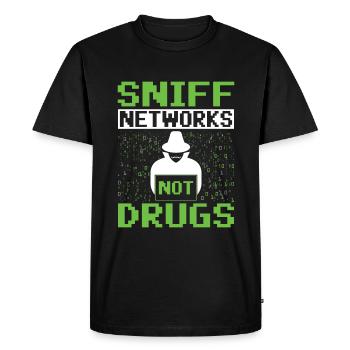 Sniff Networks Not Drugs - Ethical Hacker - Men's Premium Organic T-Shirt - black - Front - Nico (187cm)