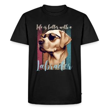 Labrador Labbi Dog Dog Owner Family Dog Fun - Men's Premium Organic T-Shirt - black - Front - Nico (187cm)