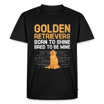 Golden Retrievers Born To Shine Bred To Be Mine GR - Men's Premium Organic T-Shirt - black - Front - Nico (187cm)