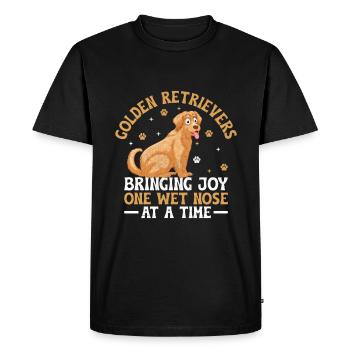 Les golden retrievers apportent de la joie Un nez mouillé à un t - T-shirt Premium bio Homme - noir - Devant - Nico (187cm)