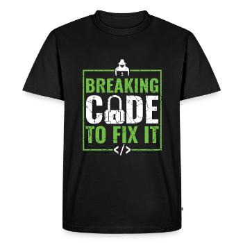 Casser le code pour le réparer - Ethical Hacker - T-shirt Premium bio Homme - noir - Devant - Nico (187cm)