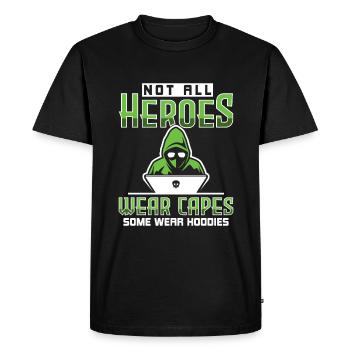 Not All Heroes Wear Capes - Ethical Hacker - Men's Premium Organic T-Shirt - black - Front - Nico (187cm)