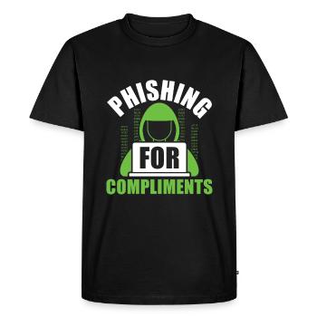 Phishing for Compliments - Ethical Hacker - Men's Premium Organic T-Shirt - black - Front - Nico (187cm)