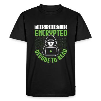 Cette chemise est cryptée - Ethical Hacker - T-shirt Premium bio Homme - noir - Devant - Nico (187cm)
