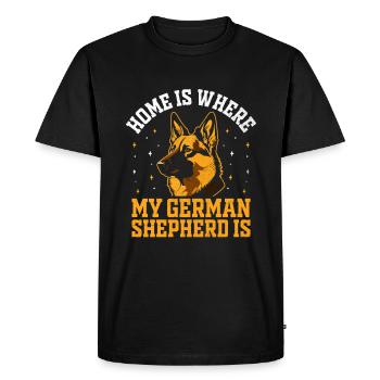 La maison est l’endroit où mon berger allemand est un amoureux des chiens GSD - T-shirt Premium bio Homme - noir - Devant - Nico (187cm)