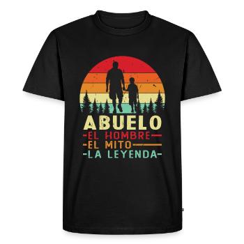The Man The Myth The Legend Grandfather - Men's Premium Organic T-Shirt - black - Front - Nico (187cm)
