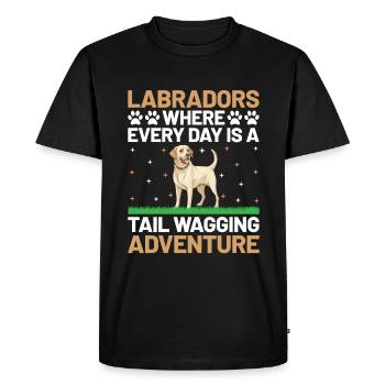 Labradors Where Every Day Is A Tail Wagging Advent - Men's Premium Organic T-Shirt - black - Front - Nico (187cm)